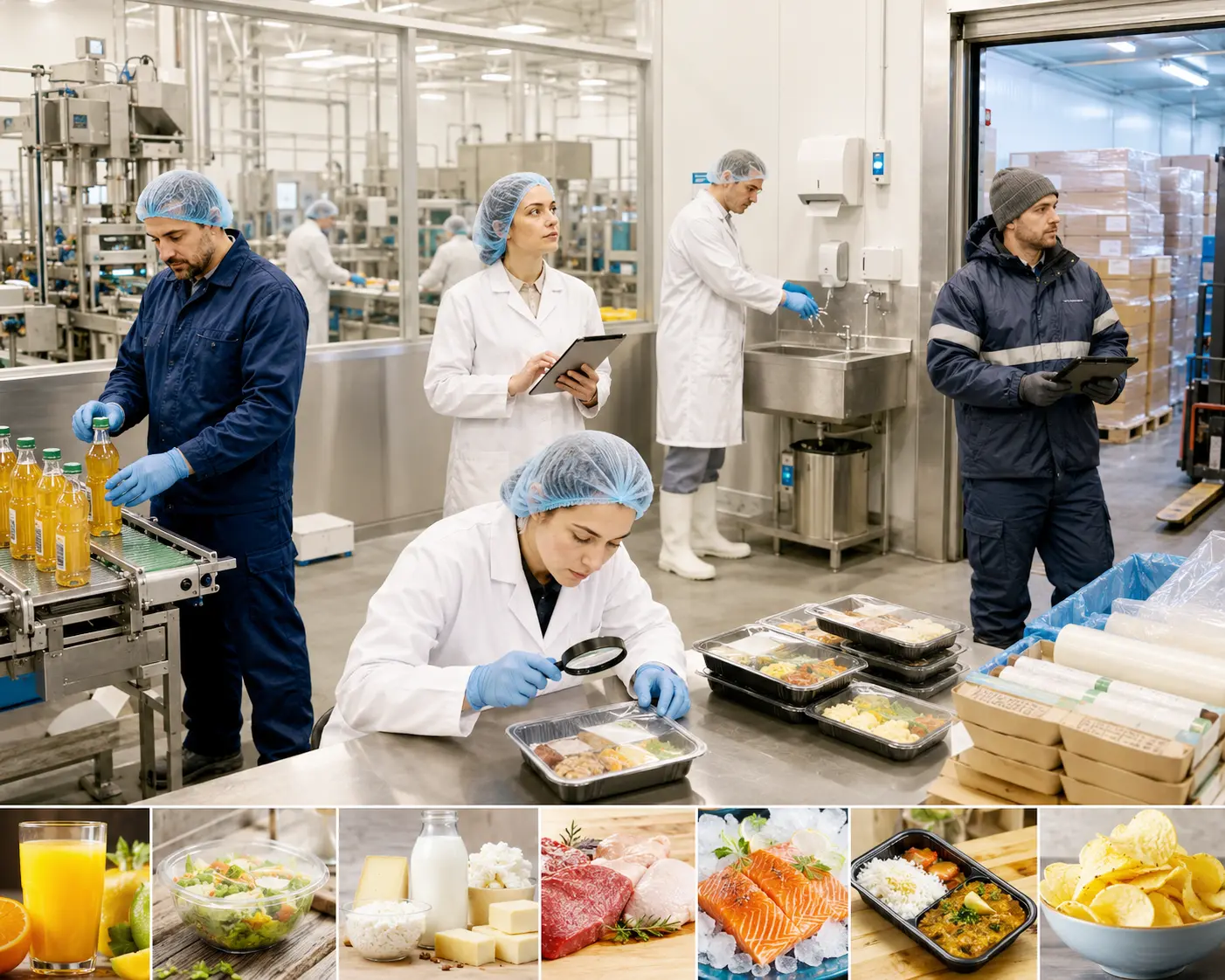 European food processors beverage manufacturers packaging operations ingredient suppliers cold chain facilities and quality teams in a clean production environment