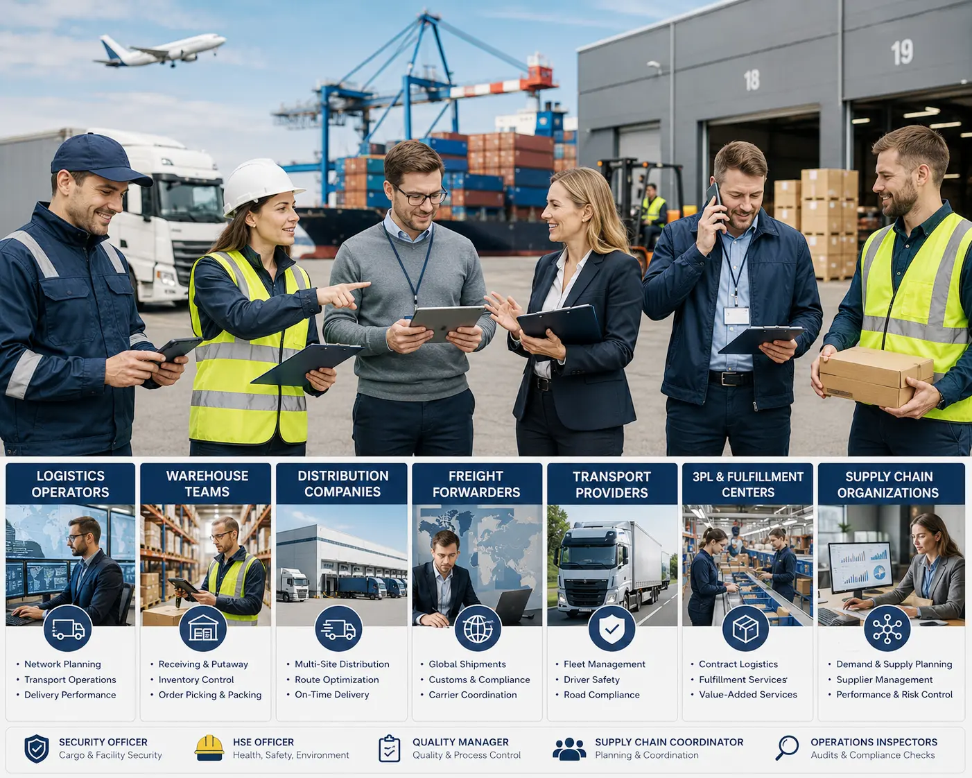 European logistics operators warehouse teams transport providers freight forwarders distribution companies and supply chain professionals